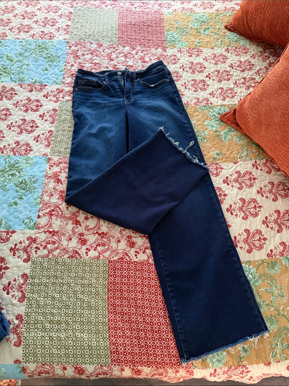 Women's Dark Blue High-Rise Wide Leg Jeans